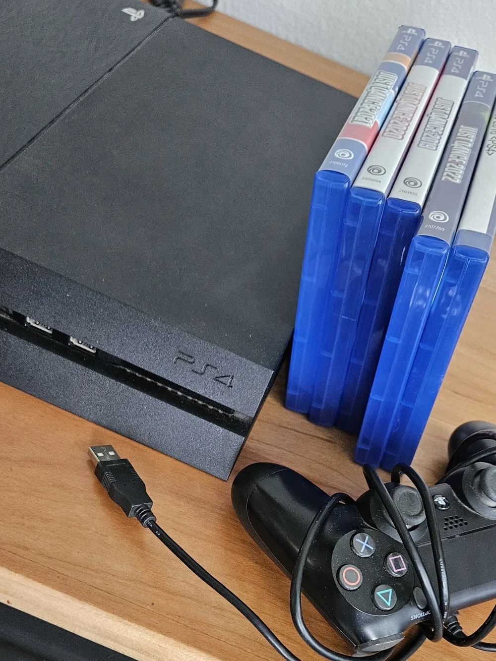 PlayStation 4 Sony CUH-115A Console and Just Dance Bundle (5) and Controllers